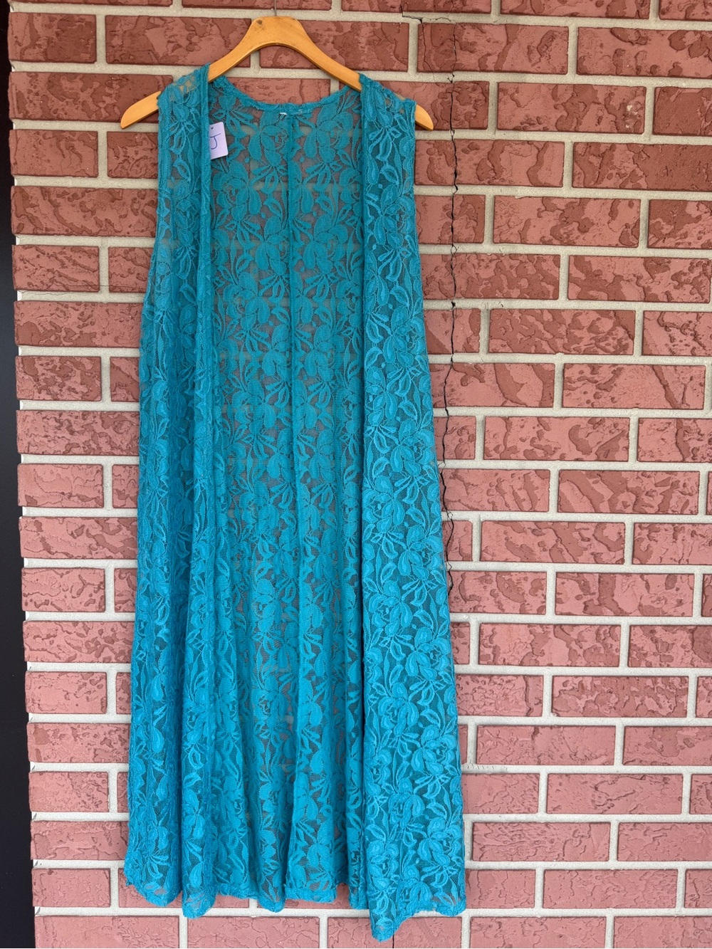LuLaRoe Teal Lace Duster Cardigan